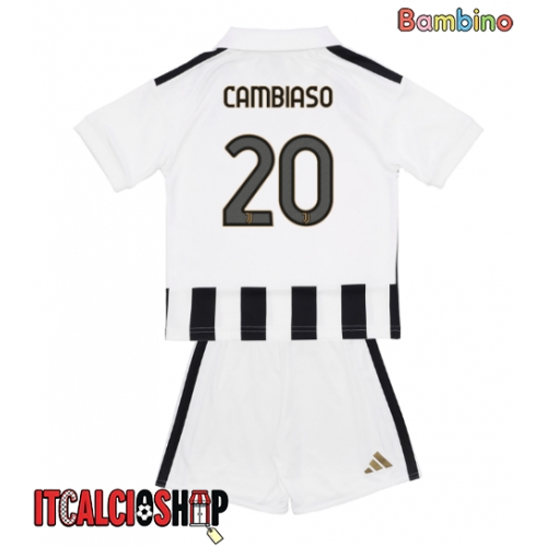 Juventus Andrea Cambiaso #20 Prima Maglia Bambino 2026-27 Manica Corta (+ Pantaloni corti)